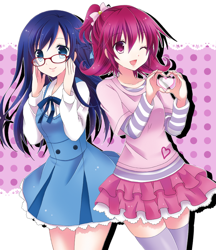 hishikawa rikka and aida mana (precure and 1 more) drawn by okayashi