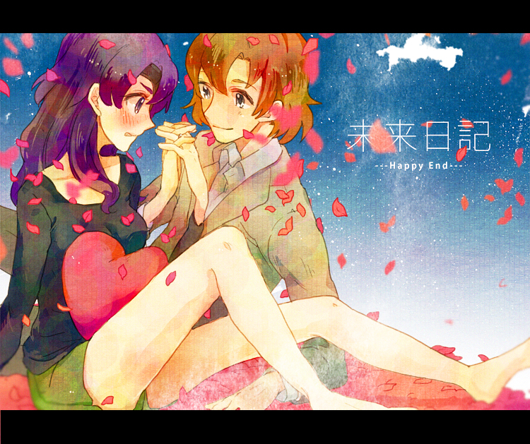 uryuu minene and nishijima masumi (mirai nikki) drawn by enko_(bbbbin)