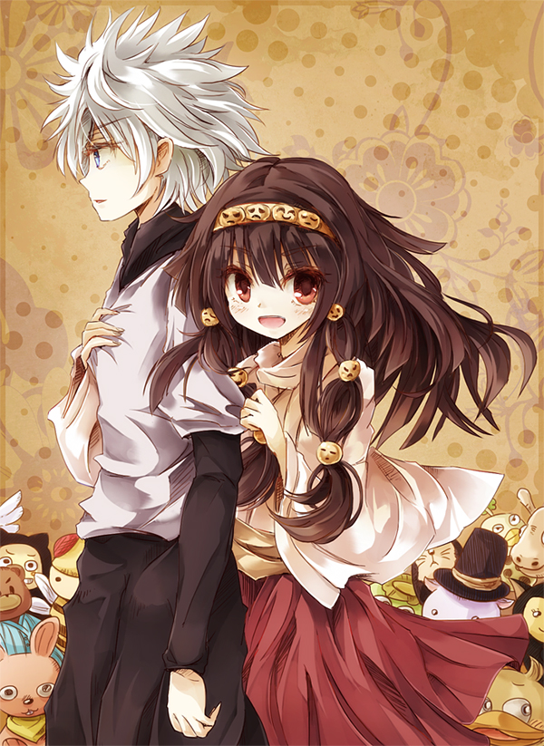 killua zoldyck and alluka zoldyck (hunter x hunter) drawn by harapekopikachu
