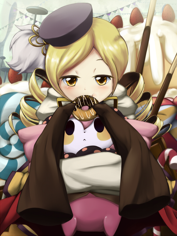 tomoe mami and charlotte (mahou shoujo madoka magica) drawn by ukan_muri