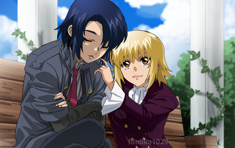 cagalli yula athha and athrun zala (gundam and 2 more) drawn by fumiko_(mesushi)