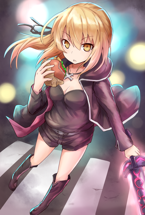 artoria pendragon and saber alter (fate and 1 more) drawn by sumapan
