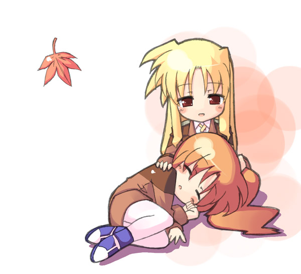 fate testarossa and takamachi nanoha (lyrical nanoha and 1 more) drawn by salty_(cherrypie)