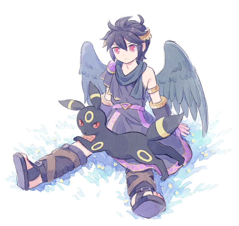 umbreon and dark pit (pokemon and 2 more) drawn by nopepe