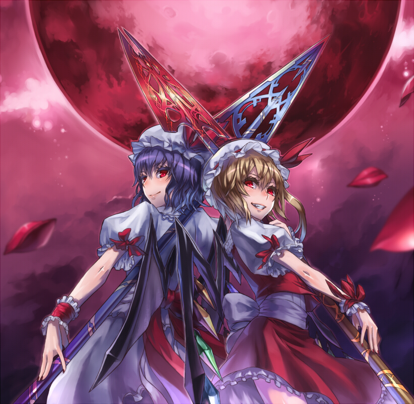 remilia scarlet and flandre scarlet (touhou) drawn by nidy