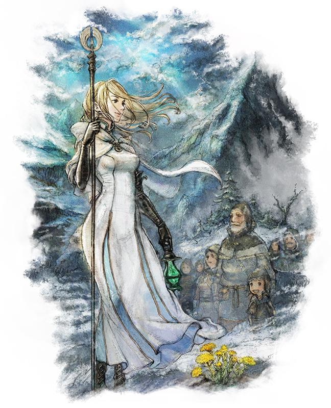 ophilia clement (octopath traveler and 2 more) drawn by ikusy