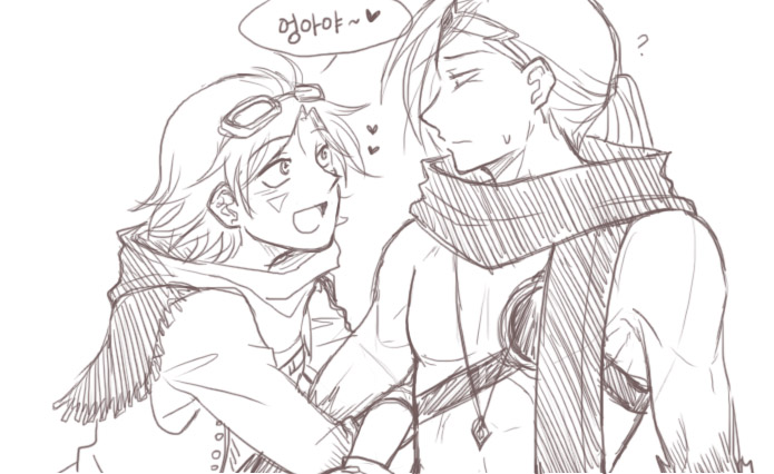 ezreal and varus (league of legends) drawn by green_dew