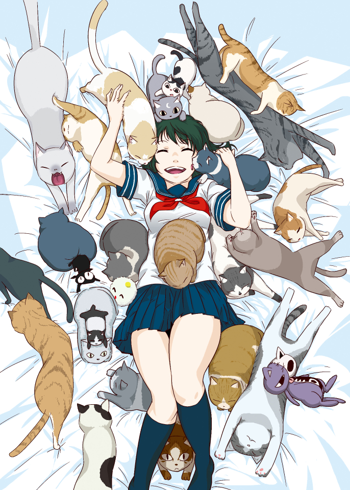 honekoneko, takkun, and miyu miyu (original and 2 more) drawn by yotsube_nawoki