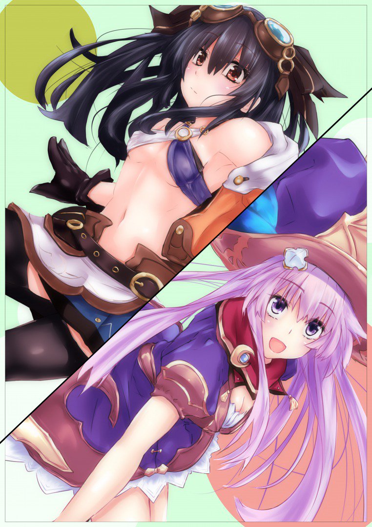 nepgear and uni (neptune and 1 more) drawn by shishin_(shishintei)