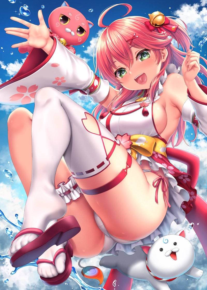 sakura miko, 35p, and kintoki (hololive) drawn by kase_daiki