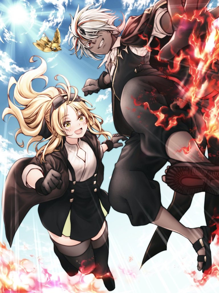 ecclesia, incredible ecclesia the virtuous, albaz, fallen of albaz, and tri-brigade mercourier (yu-gi-oh!) drawn by red_hayao