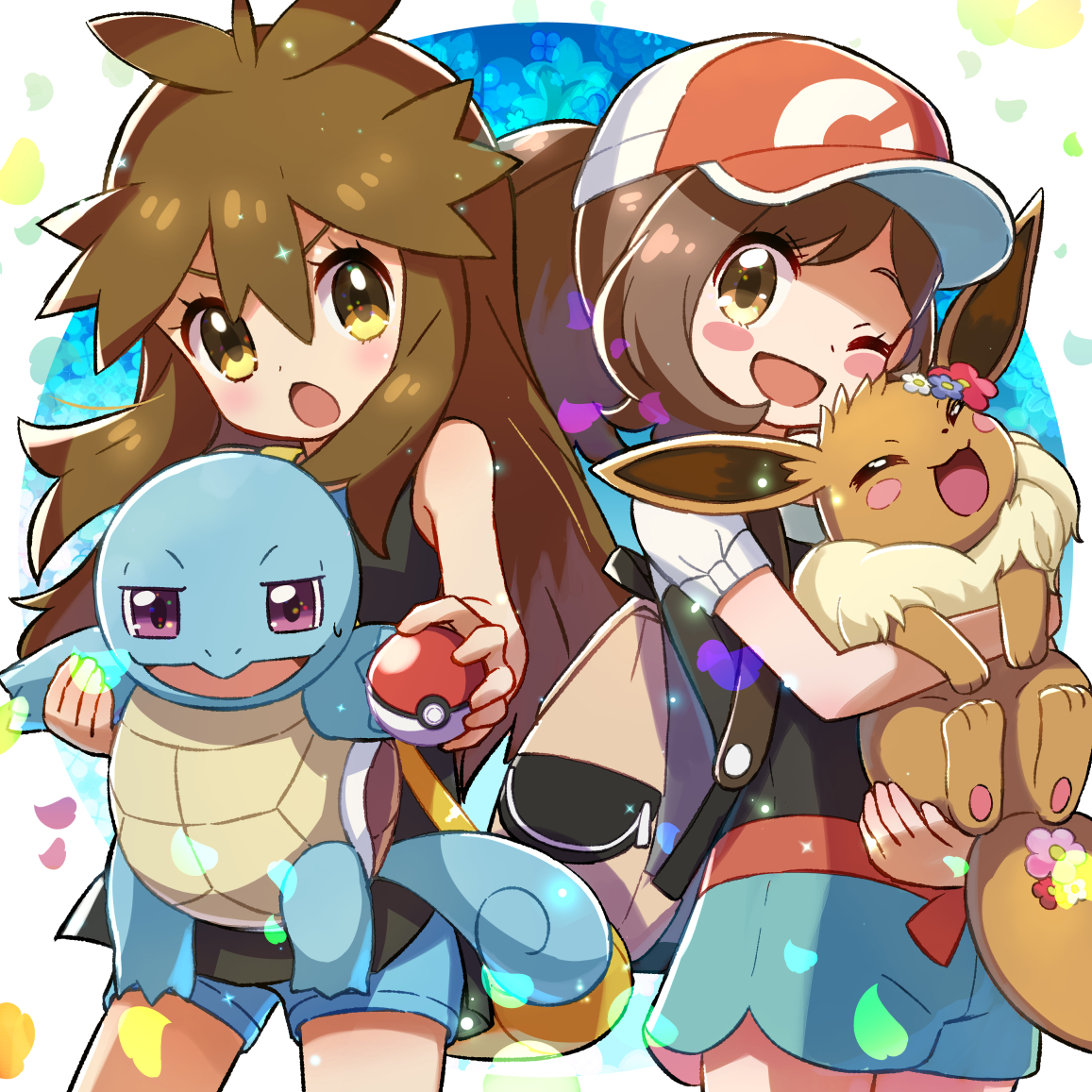 eevee, green, squirtle, and elaine (pokemon and 2 more) drawn by kingin |  Danbooru