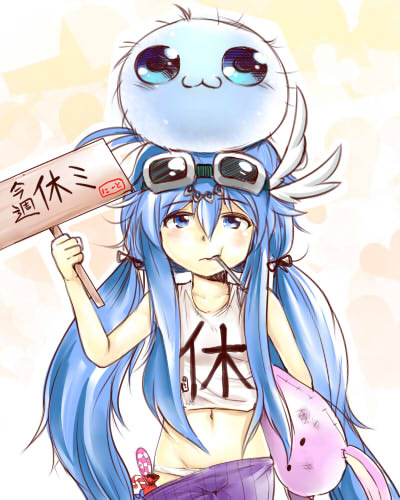 futaba anzu, slacker magician, and spore (idolmaster and 2 more) drawn by nasuka@hiyokko