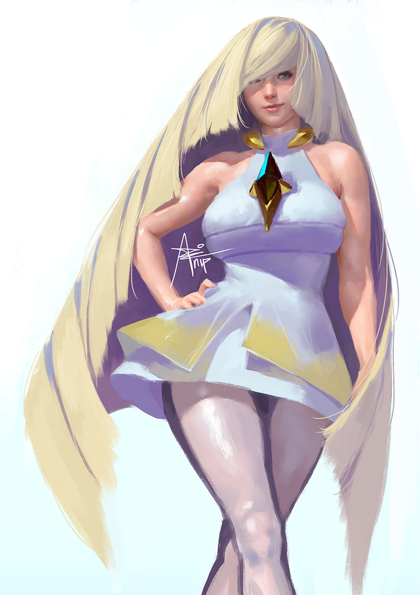 lusamine (pokemon and 1 more) drawn by artnip