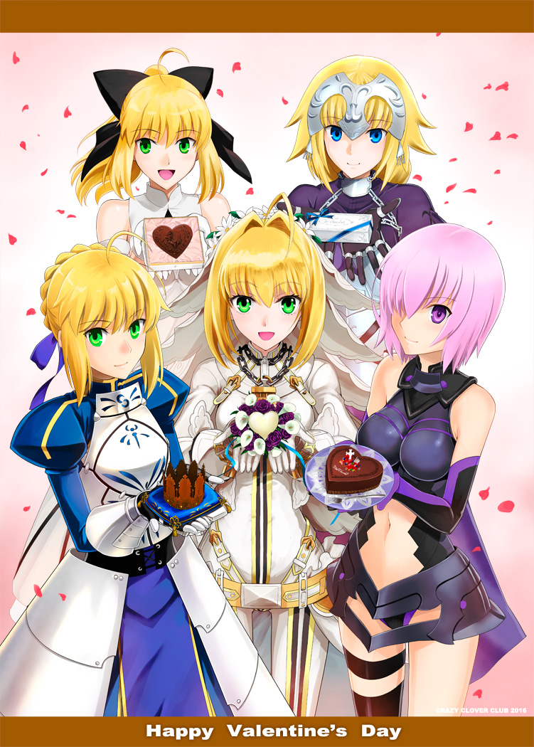 artoria pendragon, saber, mash kyrielight, jeanne d'arc, nero claudius, and 1 more (fate and 1 more) drawn by shirotsumekusa