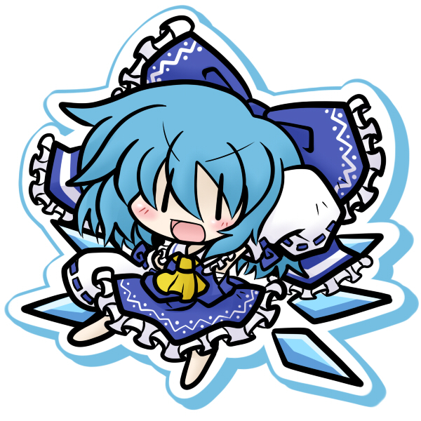 hakurei reimu and cirno (touhou) drawn by yanagi_(nurikoboshi)