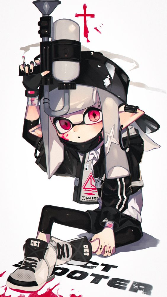 inkling player character and inkling girl (splatoon) drawn by unitoon
