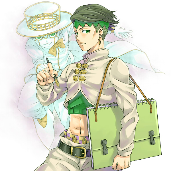 kishibe rohan and heaven's door (jojo no kimyou na bouken and 1 more) drawn by teketo