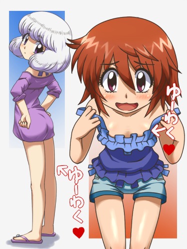 sannomiya shiho and akashi kaoru (zettai karen children) drawn by awa