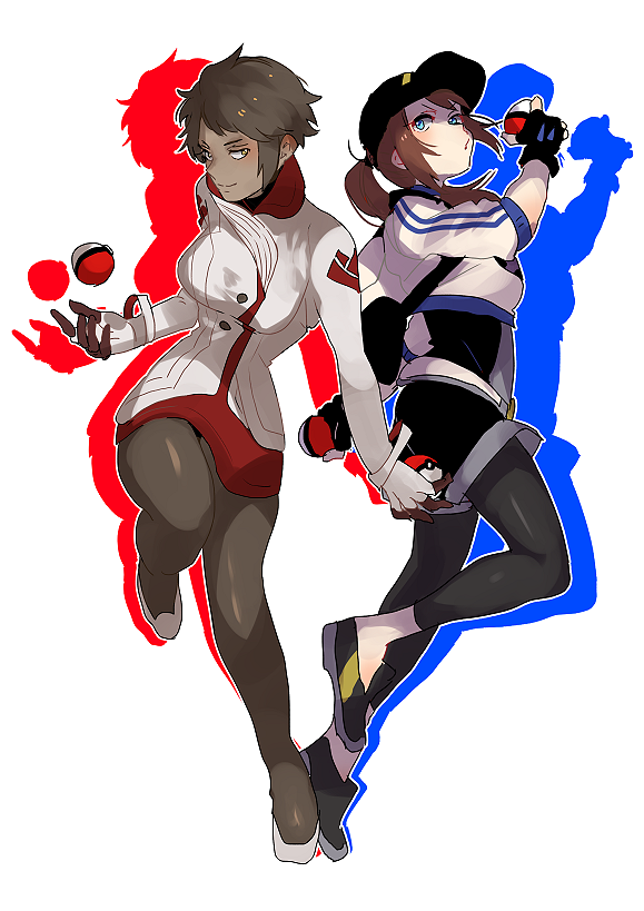 female protagonist and candela (pokemon and 1 more) drawn by takumi_(scya)