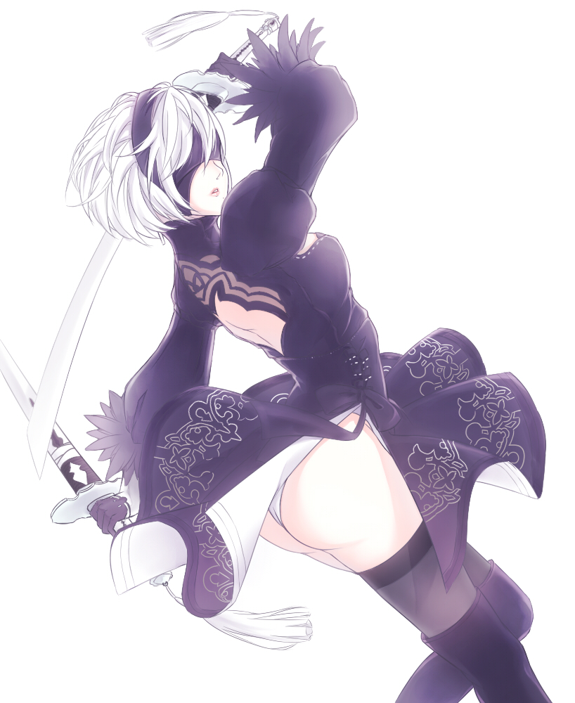 2b (nier and 1 more) drawn by kicchan