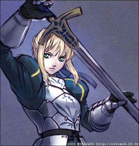 artoria pendragon and saber (fate and 1 more) drawn by mikisato