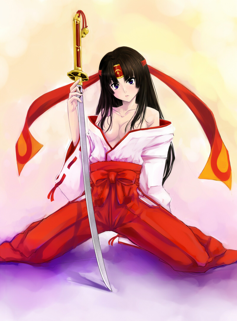 tomoe and musha miko tomoe (queen's blade) drawn by xunipo