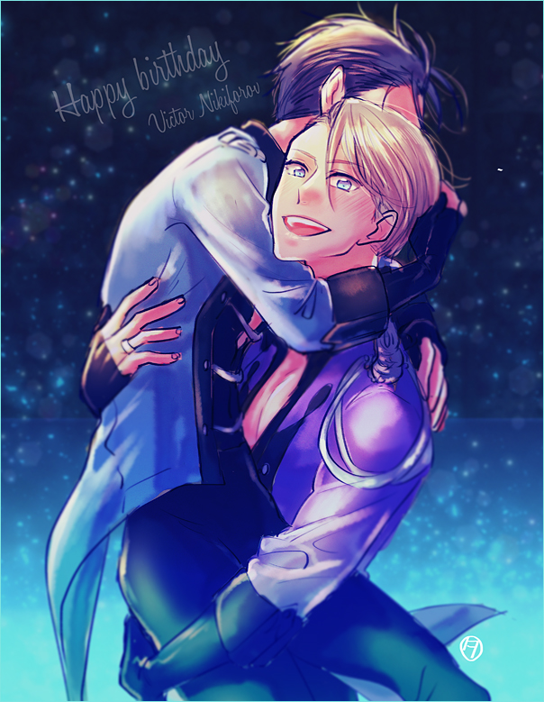 katsuki yuuri and viktor nikiforov (yuri!!! on ice) drawn by tanao