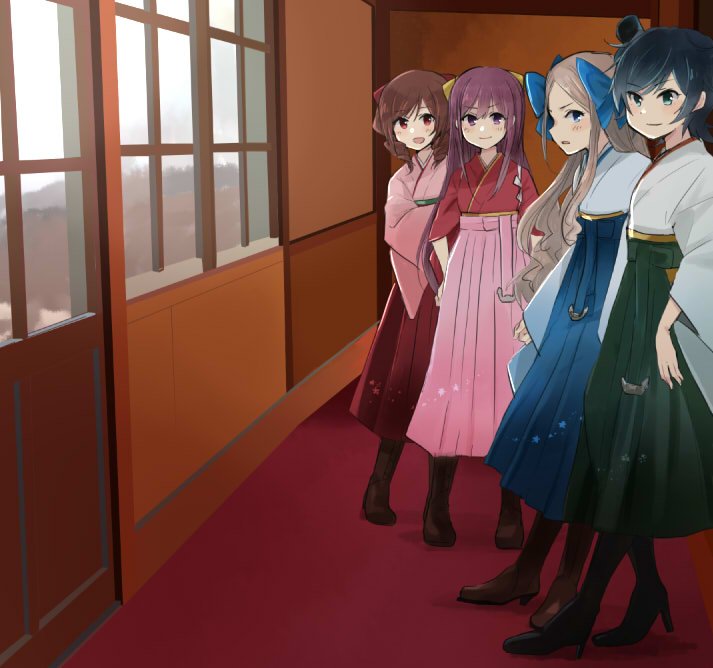 kamikaze, asakaze, harukaze, and matsukaze (kantai collection) drawn by annin_musou