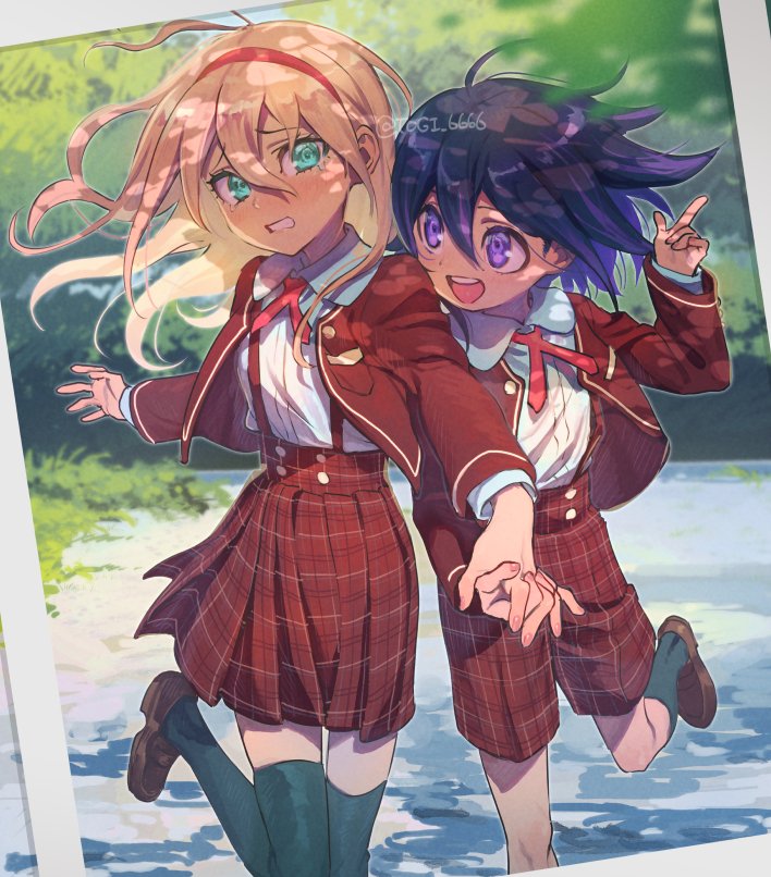 oma kokichi and iruma miu (danganronpa and 1 more) drawn by togi_(togijiru)