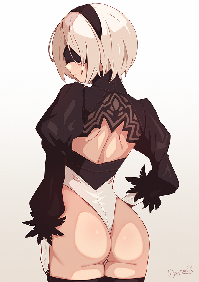 2b (nier and 1 more) drawn by darahan