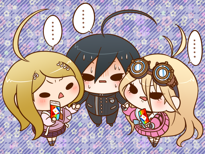 saihara shuichi, akamatsu kaede, and iruma miu (danganronpa and 1 more) drawn by yumaru_(marumarumaru)