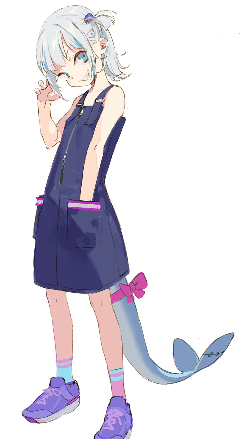 gawr gura (hololive and 1 more) drawn by pako_(pakosun)