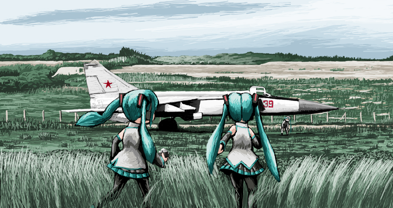hatsune miku and viktor ivanovich belenko (vocaloid) drawn by rxjx