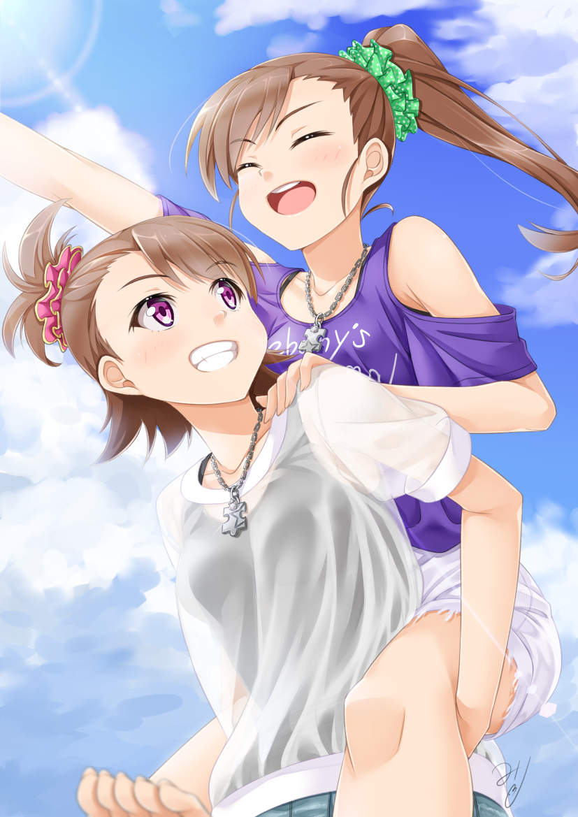 futami mami and futami ami (idolmaster) drawn by miri_(ago550421)