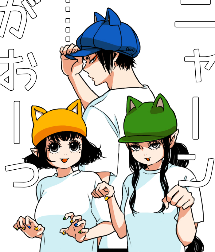 hoozuki, peach maki, and miki (hoozuki no reitetsu) drawn by yasoji_(16321578)