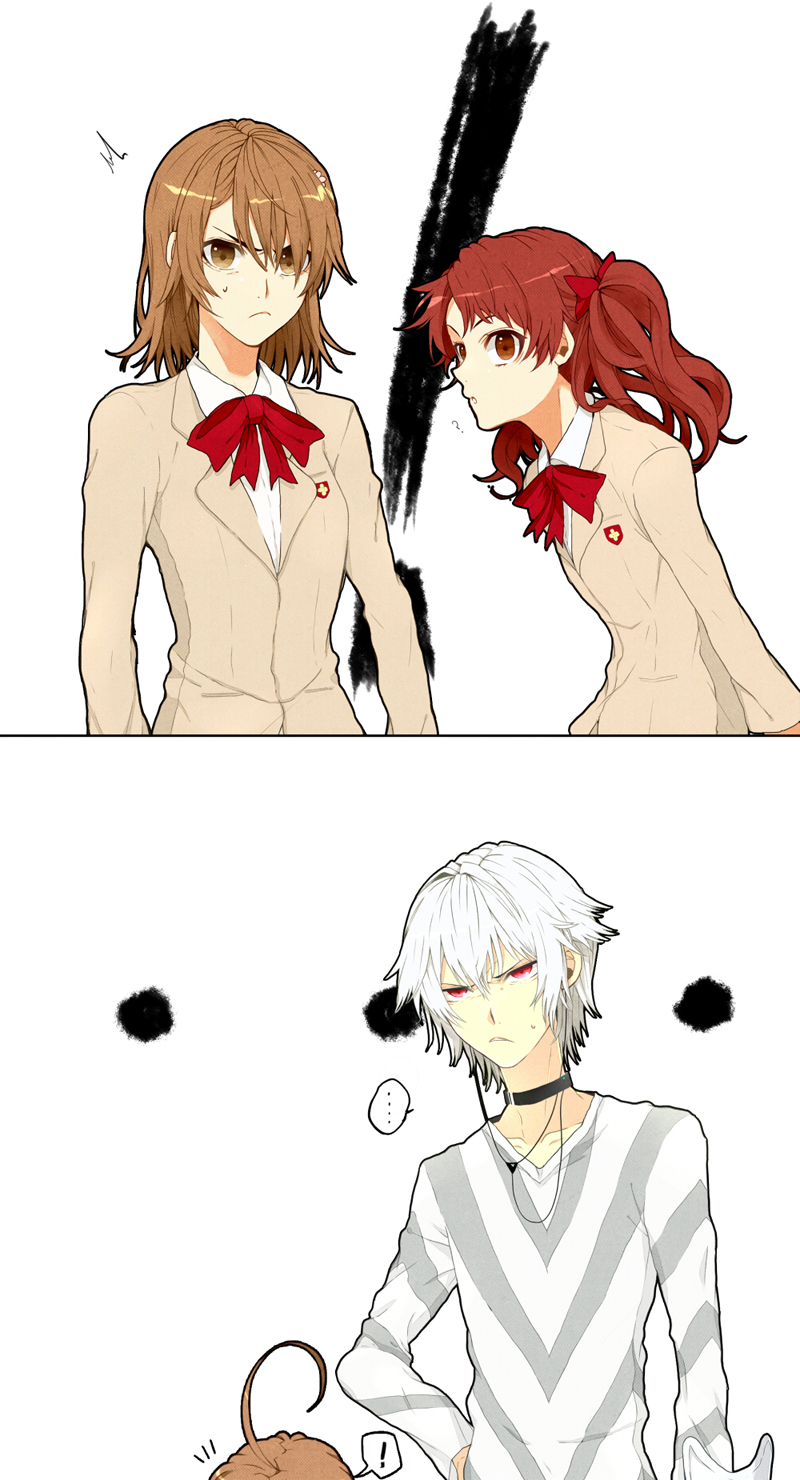 misaka mikoto, shirai kuroko, accelerator, and last order (toaru majutsu no index and 1 more) drawn by gung