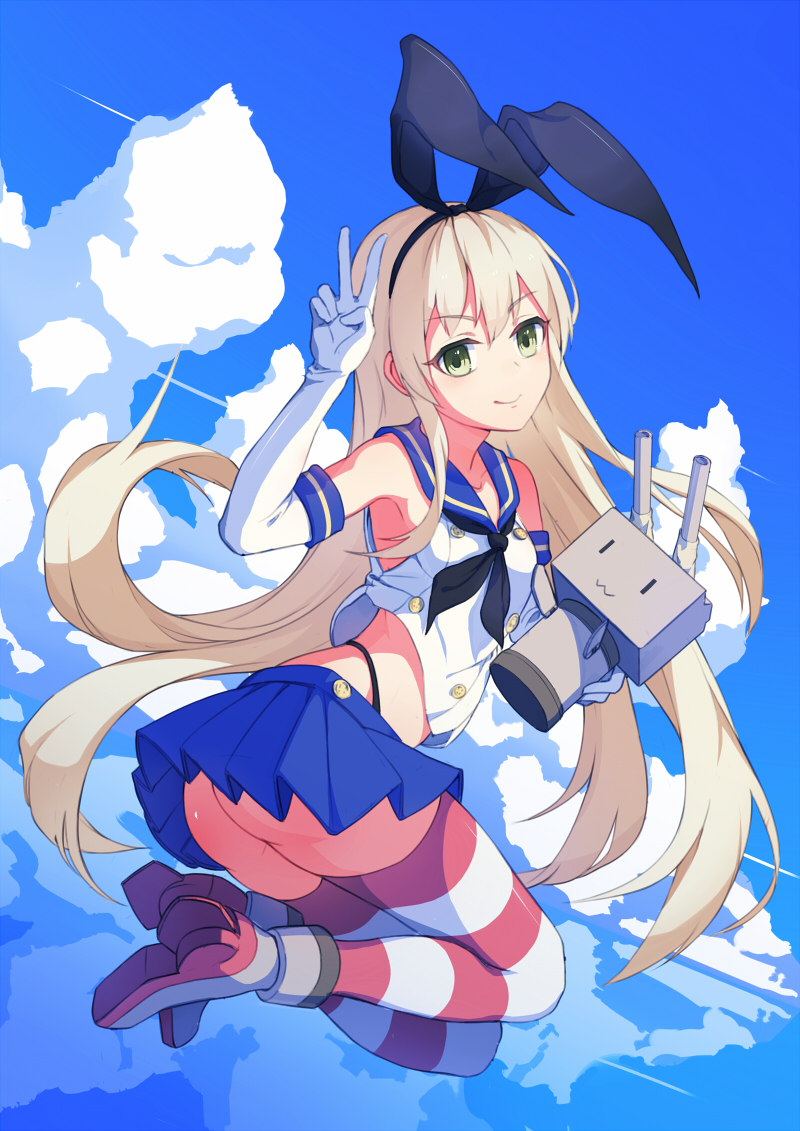 shimakaze and rensouhou-chan (kantai collection) drawn by hiroshiko_(restart)
