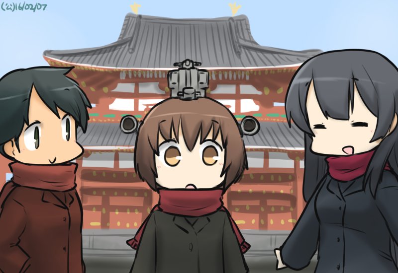yukikaze, mogami, and agano (kantai collection) drawn by hamu_koutarou