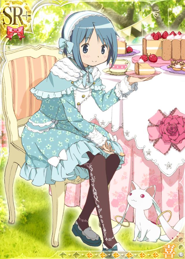 miki sayaka and kyubey (mahou shoujo madoka magica and 1 more)
