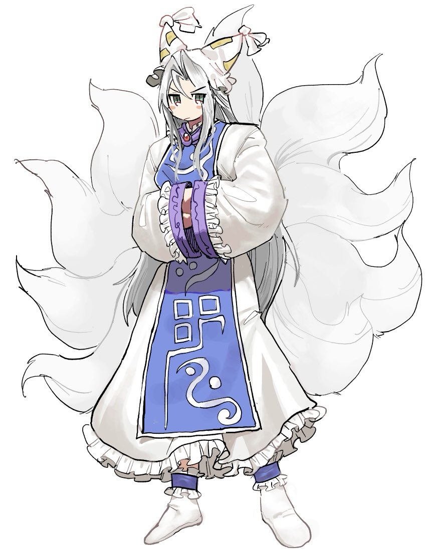 yakumo ran and sephiroth (touhou and 2 more) drawn by hattouissenbaka
