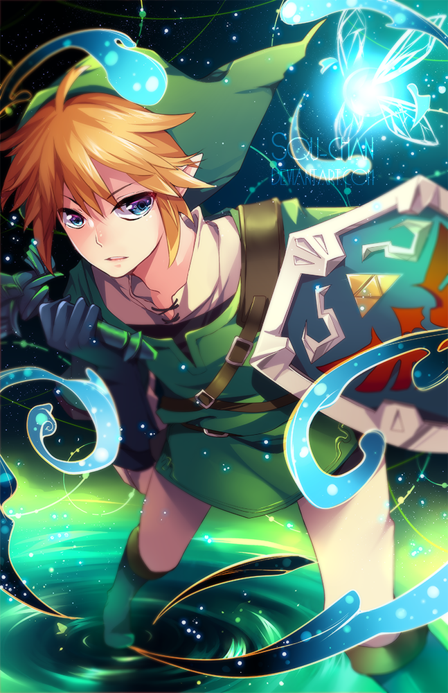 link and navi (the legend of zelda and 1 more) drawn by squchan