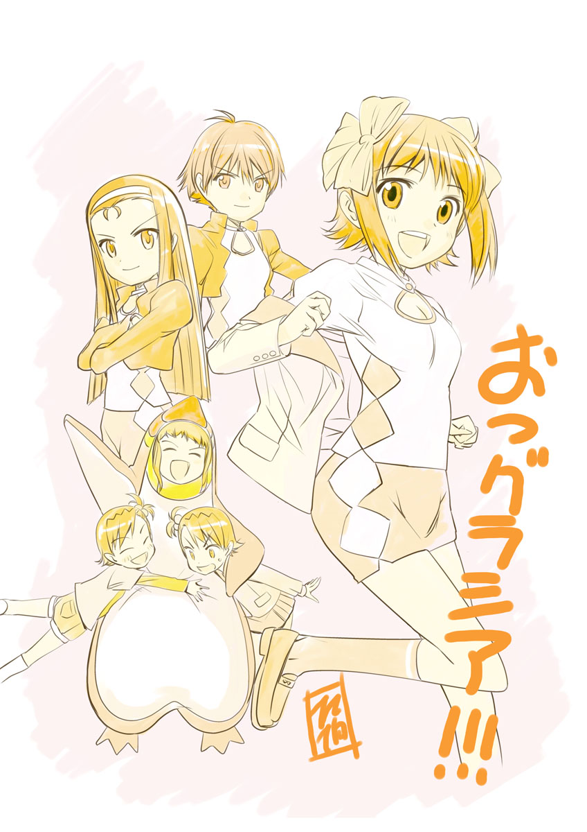 amami haruka, minase iori, kikuchi makoto, takatsuki yayoi, futami ami, and 1 more (idolmaster and 1 more) drawn by mizuki_makoto