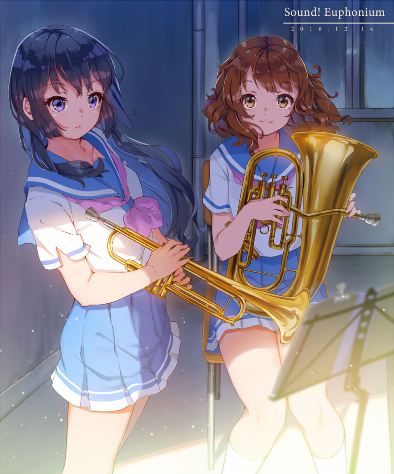 oumae kumiko and kousaka reina (hibike! euphonium) drawn by fangxiang_cuoluan