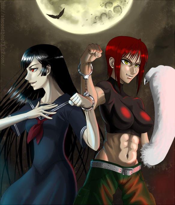 riza wildman and kamura reiri (kaibutsu oujo) drawn by hinoki_(hinoki-buro)