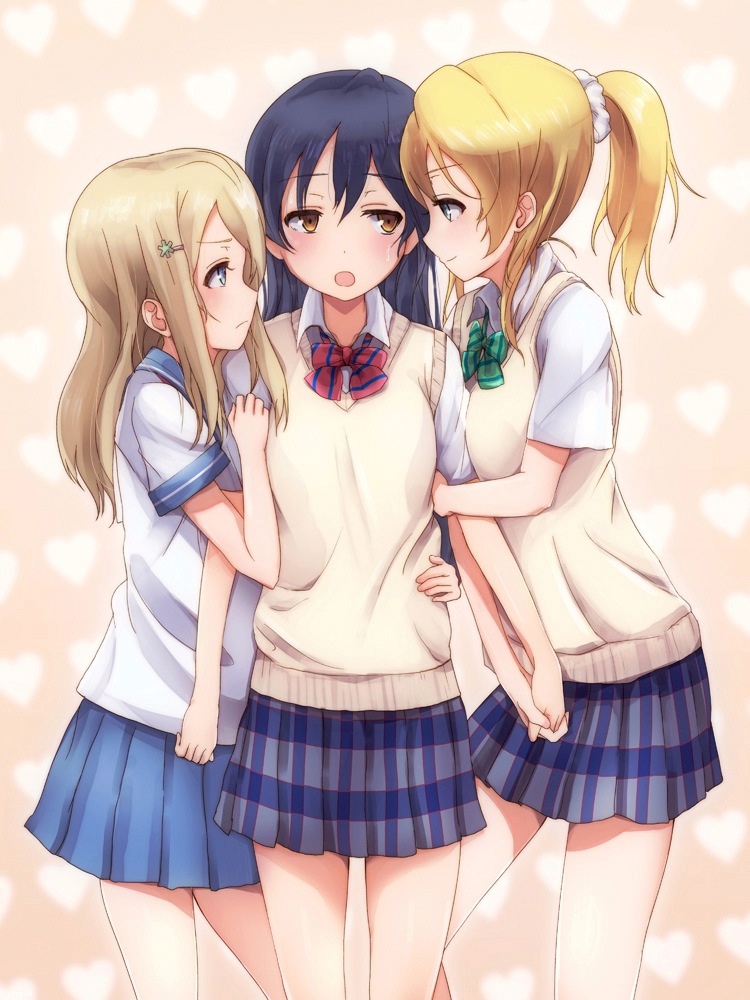 sonoda umi, ayase eli, and ayase alisa (love live! and 1 more) drawn by ivioss