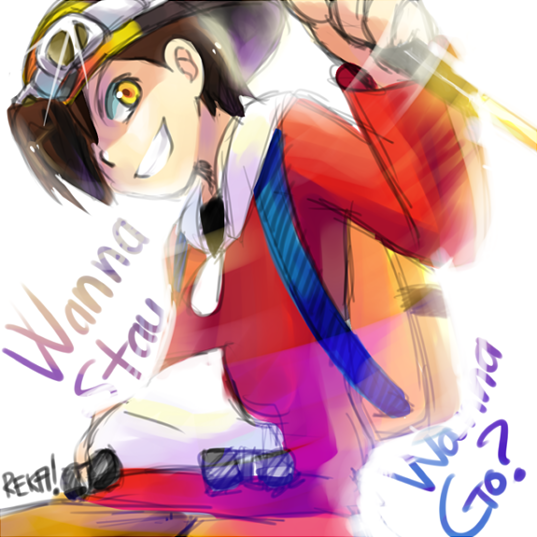 ethan (pokemon and 1 more) drawn by reka