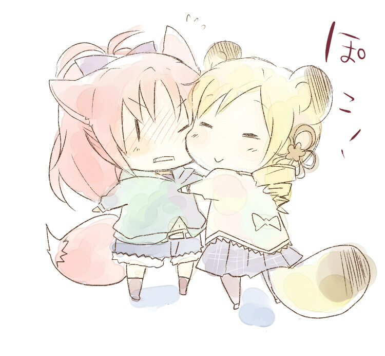 sakura kyoko and tomoe mami (mahou shoujo madoka magica) drawn by nori_senbei