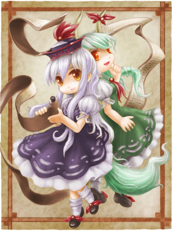 kamishirasawa keine and ex-keine (touhou) drawn by kentaro_(kenxtaro)