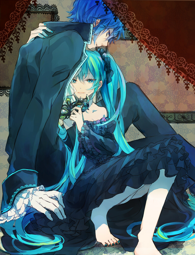 hatsune miku and kaito (vocaloid and 1 more) drawn by hiyoyogi
